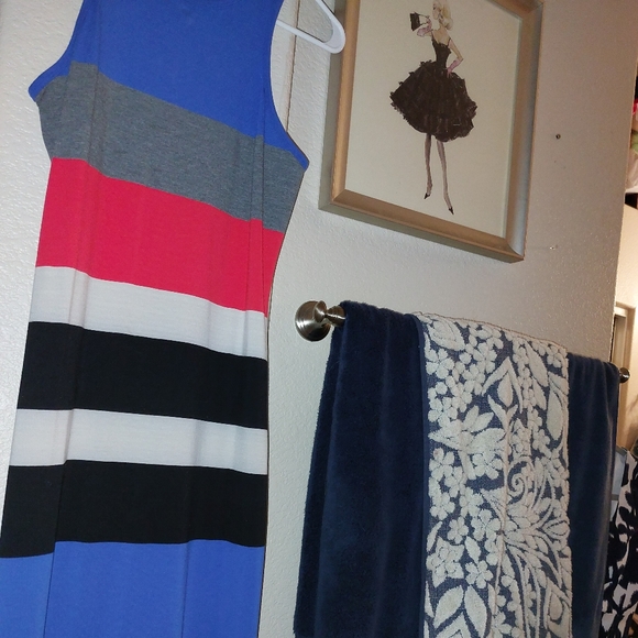 Express Dress sz.M body con Bands fun colors - Picture 4 of 5